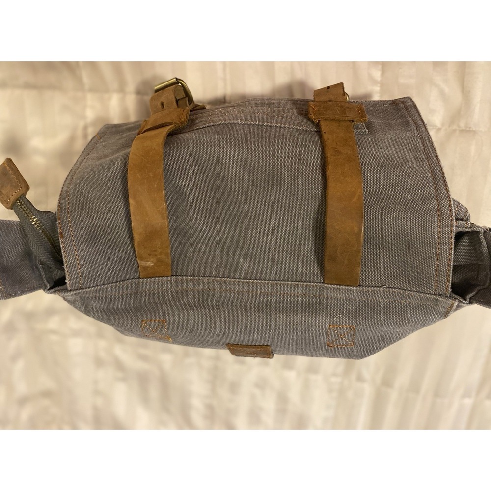Go Plus Messenger Shoulder Bag With Canvas With Leather Accents - Picture 6 of 9